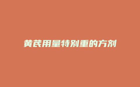 黄芪用量特别重的方剂