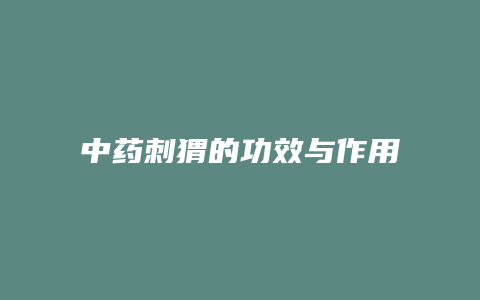中药刺猬的功效与作用