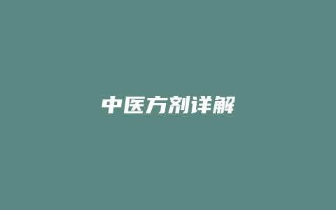 中医方剂详解