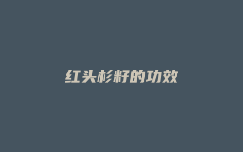 红头杉籽的功效