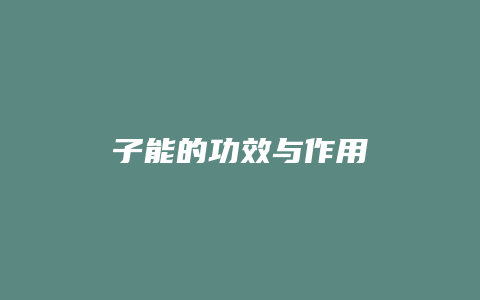 子能的功效与作用