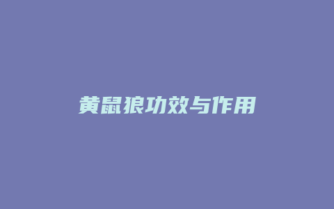 黄鼠狼功效与作用