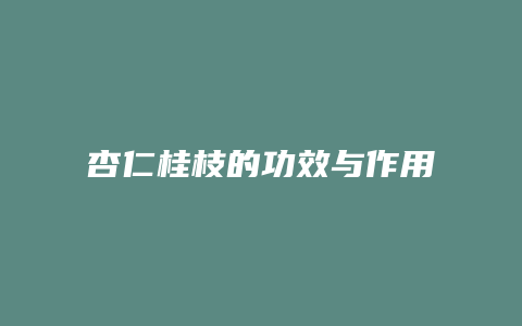 杏仁桂枝的功效与作用