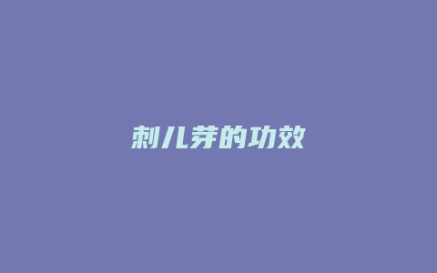 刺儿芽的功效