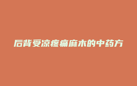 后背受凉疼痛麻木的中药方剂