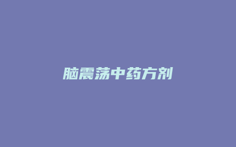 脑震荡中药方剂