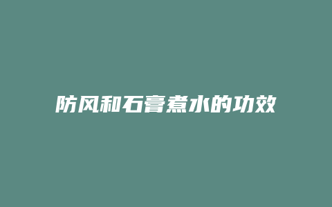 防风和石膏煮水的功效