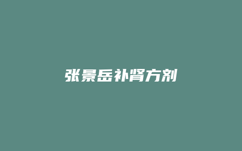 张景岳补肾方剂
