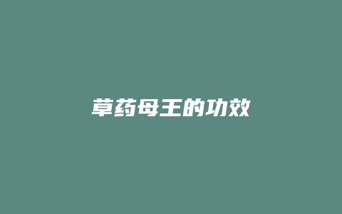 草药母王的功效