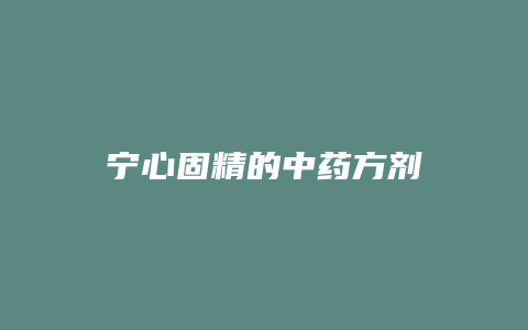 宁心固精的中药方剂