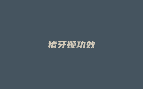 猪牙鞭功效