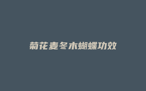 菊花麦冬木蝴蝶功效