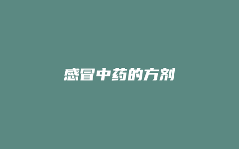 感冒中药的方剂