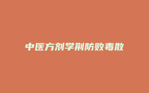 中医方剂学荆防败毒散