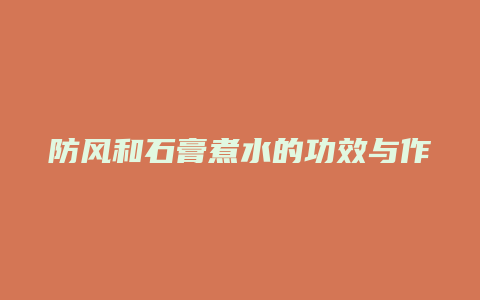 防风和石膏煮水的功效与作用
