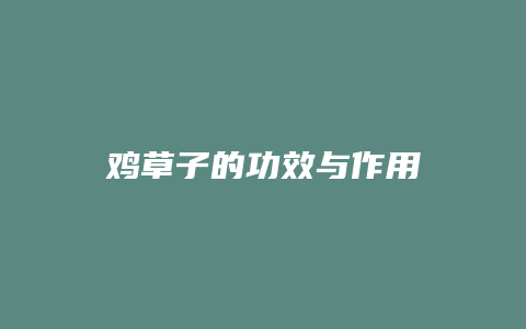 鸡草子的功效与作用
