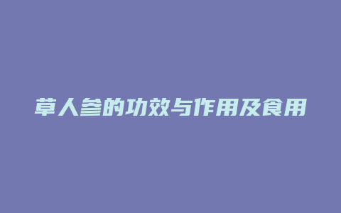 草人参的功效与作用及食用方法