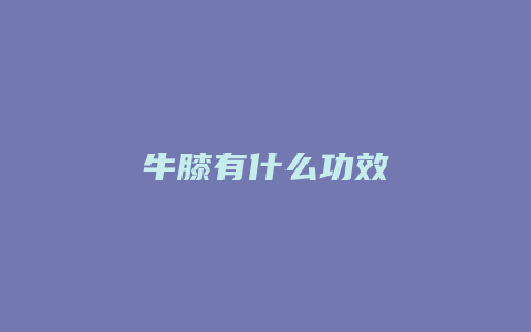 牛膝有什么功效