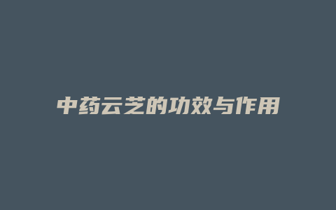 中药云芝的功效与作用