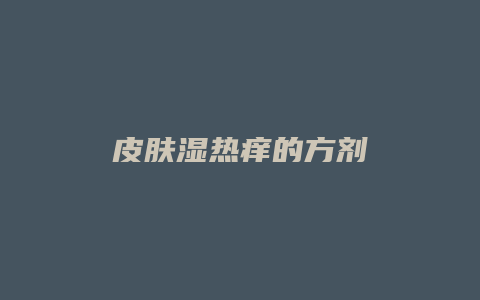 皮肤湿热痒的方剂