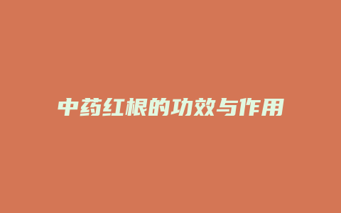 中药红根的功效与作用