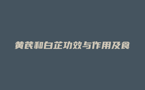 黄芪和白芷功效与作用及食用方法