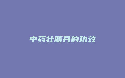 中药壮筋丹的功效