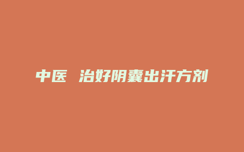 中医 治好阴囊出汗方剂