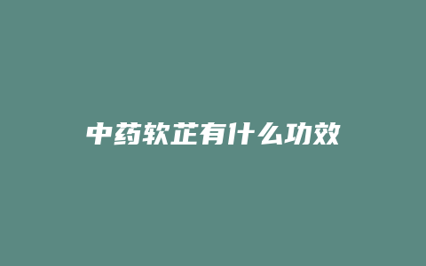 中药软芷有什么功效