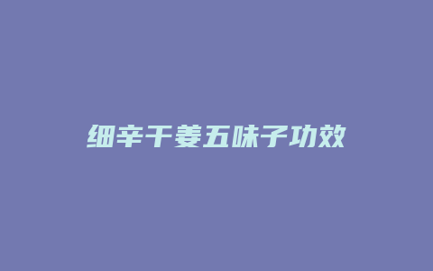 细辛干姜五味子功效