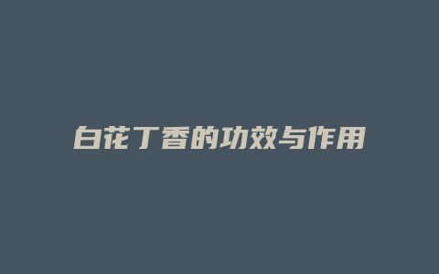 白花丁香的功效与作用