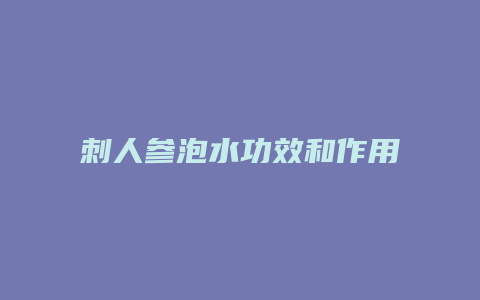 刺人参泡水功效和作用