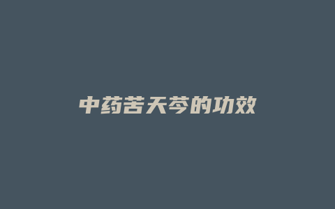 中药苦天芩的功效