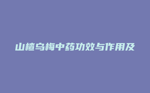 山楂乌梅中药功效与作用及食用方法