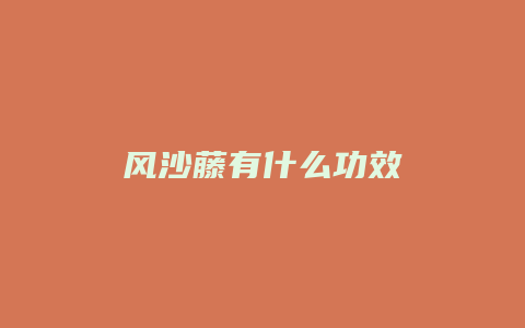 风沙藤有什么功效