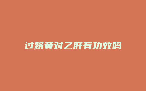 过路黄对乙肝有功效吗