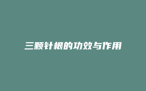 三颗针根的功效与作用