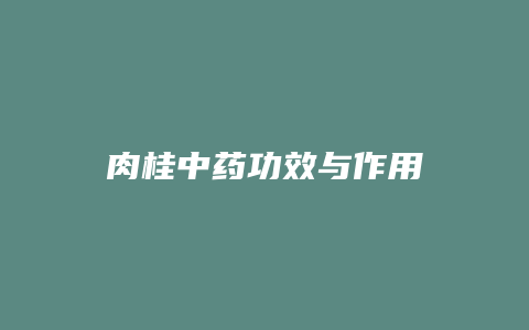 肉桂中药功效与作用