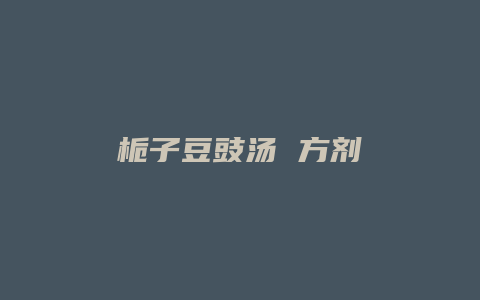 栀子豆豉汤 方剂