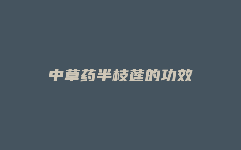 中草药半枝莲的功效