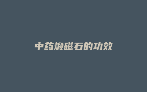 中药煅磁石的功效