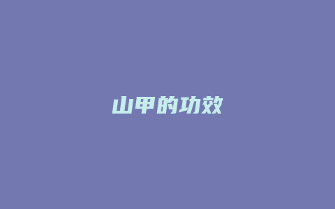 山甲的功效