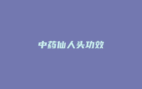 中药仙人头功效