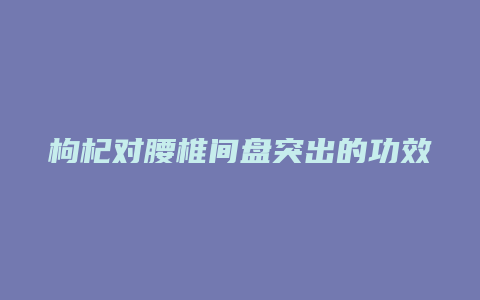 枸杞对腰椎间盘突出的功效