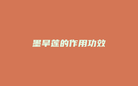墨旱莲的作用功效