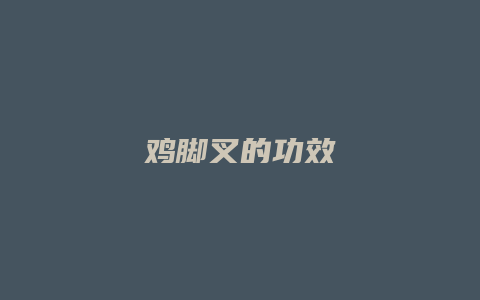 鸡脚叉的功效