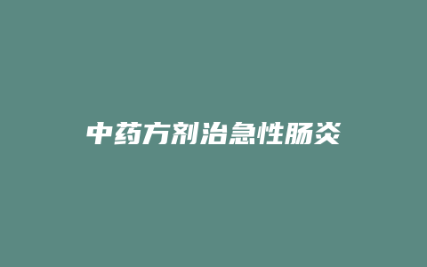 中药方剂治急性肠炎