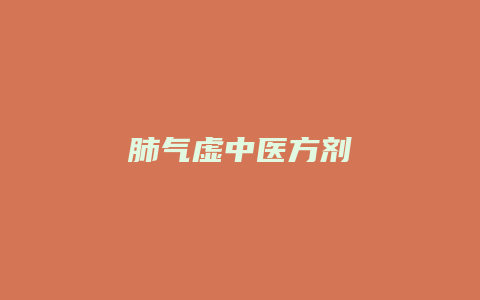 肺气虚中医方剂