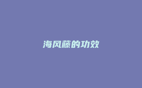 海风藤的功效