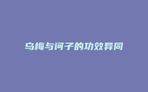 乌梅与诃子的功效异同